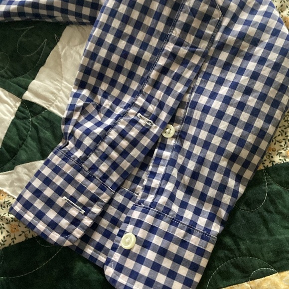 Ralph Lauren mens LG blue and white check button down shirt casual preppy - Picture 10 of 11